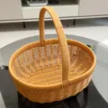 Handwoven imitation rattan storage basket, creative pumpkin basket for fruit, egg, and grocery. - Pumpkin Basket