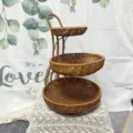3-tier imitation rattan fruit basket multi-layer snack storage tray for home kitchen - Triple Layer