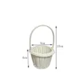 Mini white wicker woven flower basket, desktop storage organizer and photo prop, 15cm height. - 9x15cm / White