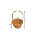 Mini imitation rattan woven basket detail showing clear dimensions for home decor and props. - 9x15cm / Brown