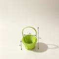 Mini light green imitation rattan hand basket, pastoral style decorative photography prop storage. - 9x15cm / Green