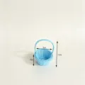 Panier de rangement en rotin tisse mini bleu mignon organiseur de bureau accessoire photo - 9x15cm / Bleu