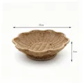 Imitation rattan woven fruit snack storage basket desktop coffee table candy tray 28cm - Large 28x8cm / Flower Glue Color