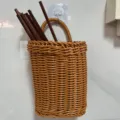 Cesta de almacenamiento colgante de pared de ratán de imitación, cesta de cocina marrón. - Estilo B Marrón