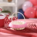 Mini cesta de flores tejida de boda con borde de encaje rosa para dulces y decoracion. - Diámetro superior 9 cm, 10 cm con asa, 4 cm sin asa / Plisado rosa
