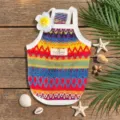 Summer colorful knitted pet vest with cute beach style straps, breathable and stylish for small dogs. - XS / Multicolor Red
