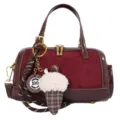 Bolso tipo almohada marron y burdeos vintage mujer bolso de mano bandolera estilo principal - Con Colgante / Burdeos