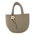 Khaki Gesteppte Puffer Tote Tasche Mit Süßem Blumen Anhänger Für Lässige Damen Wolke Handtasche - Mit Anhänger / Khaki