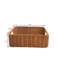 Plastic Rattan Woven Storage Basket Organizer Bin 36x26x12cm Detail View Home Storage - 36x26x12cm / Large Dark Brown