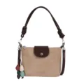 Sac à bandoulière pour femme en daim rétro style coréen simple cabas mode sac à main de travail. - Avec Pendentif / Kaki