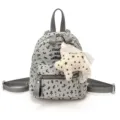 Sac à dos mignon style japonais imprimé étoiles pour femme, petit sac gris stylé et décontracté. - Gris clair