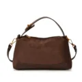 Bruine suade okseltas voor dames, retro minimalistische dagelijkse crossbody tas. - koffiekleur
