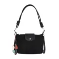Sac bandoulière en suède noir pour femme, sac à main vintage coréen avec pendentif chic. - Avec Pendentif / Noir
