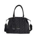 Retro polka dot shoulder handbag for women, autumn fashion casual cross-body tote bag black. - L / Black