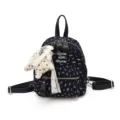 Japanischer süßer Sternen-Print Mini-Rucksack für Damen, modischer Freizeit-Tagesrucksack. - Mit Anhänger / Blau