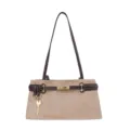 Women shoulder bag suede khaki handbag elegant commuter daily casual top-handle designer bag - Khaki