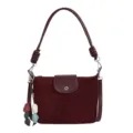 Sac à épaule en suédine rétro pour femme sac bandoulière décontracté avec lanière nœud et charms. - Avec Pendentif / Bordeaux