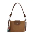 Sac à bandoulière rétro en daim pour femme, sac marron élégant avec pendentif perlé. - Avec Pendentif / Marron