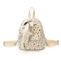 Kleiner Rucksack mit Sternenmuster in Beige, niedlicher japanischer Freizeitrucksack. - Mit Anhänger / Gebrochenes Weiß
