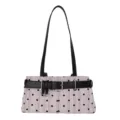 Vintage schoudertas met polkadots en stijlvolle rigesp, chique onderarmtas voor dames. - Met Hanger / Roze