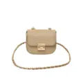 Girls frosted suede crossbody chain bag, mini cute shoulder bag for kids daily fashion wear. - Khaki