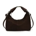Sac à bandoulière tissé marron pour femme sac hobo minimaliste élégant sac à main neuf - Marron