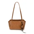 Sac à épaule rétro en cuir PU marron pour femme, sac sous les bras minimaliste avec pendentif. - Avec Pendentif / Marron