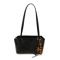 Sac porté épaule noir en cuir PU avec pendentif perle en bois chic, sac à main élégant. - Avec Pendentif / Noir