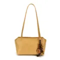 Sac à épaule jaune minimaliste avec pendentif trèfle en bois pour femmes élégantes chic - Avec Pendentif / Jaune