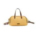 Gele Boston Handtas Retro Contrastkleur Schouder Crossbody Tas met mooie stiksels - Geel
