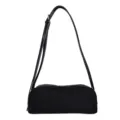 Borsa a spalla nera minimalista, elegante borsa casual da donna per il lavoro quotidiano. - Nero