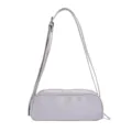 Borsa a tracolla grigia chiara minimalista borsa casual quotidiana elegante tinta unita - Grigio