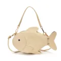 Joli sac à bandoulière en cuir PU en forme de poisson style japonais pour femmes mode. - Blanc Cassé