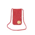 Handgehäkelte hohle Handytasche Sommer süße Umhängetasche für Damen lässig stilvoll Neu - Fuchsia