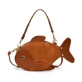 Sac bandoulière pour femme en forme de poisson marron sac à main en cuir pu sac fantaisie - Marron