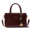 Retro bordeauxkleurige handtas voor dames, chic PU lederen kleine vierkante crossbody tas. - Bordeauxrood