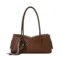 Sac bandoulière baguette tressé marron élégant sac à main pour femme quotidien chic - Avec Pendentif / Marron