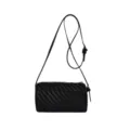 Borsa a tracolla cilindrica in pelle intrecciata nera da donna moda casual elegante borsa - Nero