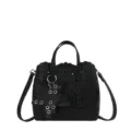 Borsa a tracolla nera traforata con ciondolo a stella, borsa da donna casual alla moda - Nero
