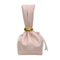 Rosa Plissierte Handtasche Modische PU Leder Beuteltasche Minimalistisches Design - Rosa