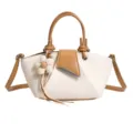Modische minimalistische Umhängetasche für Damen, elegante Kontrastfarbe Handtasche. - Beige