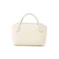 Sac à main bowling beige minimaliste, sac porté épaule rétro pour femme chic et élégante. - Blanc Cassé