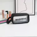 Sac de maquillage étanche en PVC transparent portable trousse de toilette de voyage utile. - S / Noir
