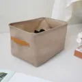 Beige fabric storage basket variant, durable foldable organizer box for home wardrobe and closet. - M / Khaki