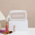 Sac cosmétique étanche en PVC portable, grande capacité trousse de toilette de voyage pochette. - S / Blanc