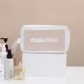 Trousse de toilette étanche en PVC portable, grand organisateur de voyage pour cosmétiques. - M / Blanc