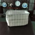 Boîte de rangement pliable en tissu lin gris à carreaux organiseur pour jouets et vêtements - 30*20*20 / Grille Grise