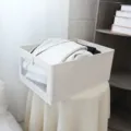 Πτυσσόμενο κουτί αποθήκευσης υφάσματος με διαφανές παράθυρο για ρούχα και οργάνωση. - Στυλ από Βαμβάκι και Λινό με Ορατό Παράθυρο