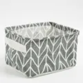 Panier de rangement en tissu géométrique gris, boîte organisatrice pliable pour la maison. - Branches Grises