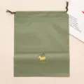 Green PVC drawstring storage bag for travel, shoes, socks, and stationery organization. - M / House
